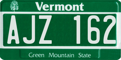 VT license plate AJZ162