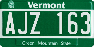VT license plate AJZ163