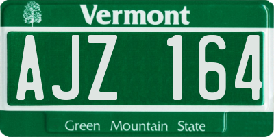 VT license plate AJZ164