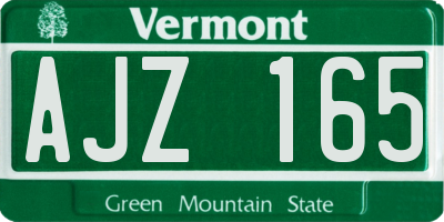 VT license plate AJZ165