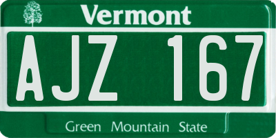 VT license plate AJZ167