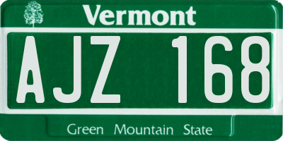 VT license plate AJZ168