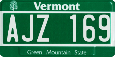 VT license plate AJZ169