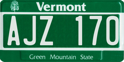VT license plate AJZ170