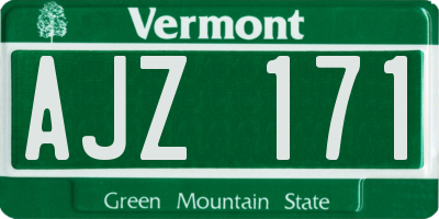 VT license plate AJZ171