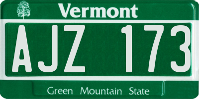 VT license plate AJZ173