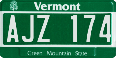 VT license plate AJZ174