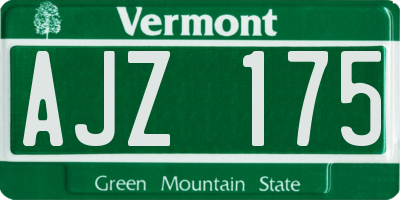 VT license plate AJZ175