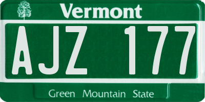 VT license plate AJZ177