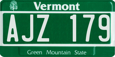 VT license plate AJZ179