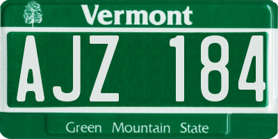 VT license plate AJZ184
