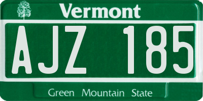 VT license plate AJZ185