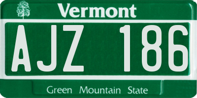 VT license plate AJZ186