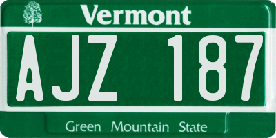 VT license plate AJZ187
