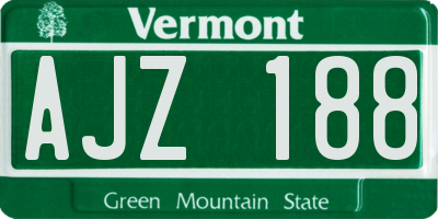 VT license plate AJZ188