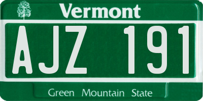 VT license plate AJZ191