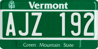 VT license plate AJZ192