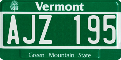 VT license plate AJZ195