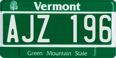 VT license plate AJZ196