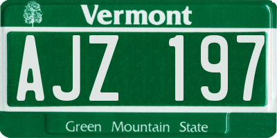 VT license plate AJZ197