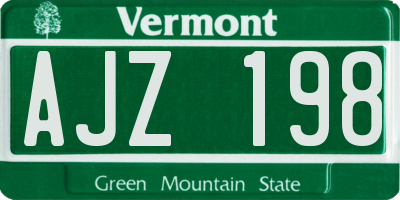 VT license plate AJZ198