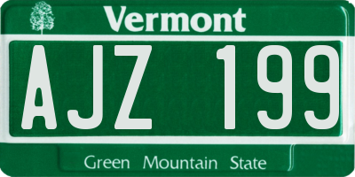 VT license plate AJZ199
