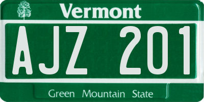 VT license plate AJZ201
