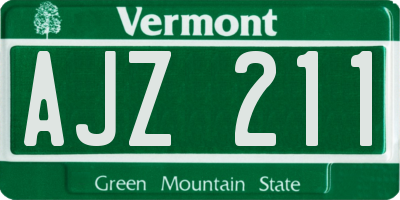VT license plate AJZ211