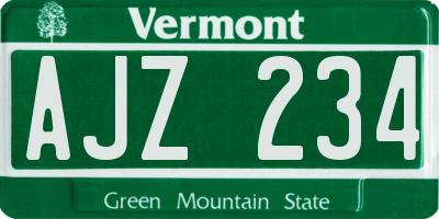 VT license plate AJZ234