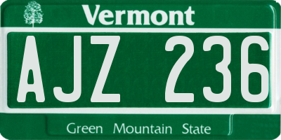 VT license plate AJZ236