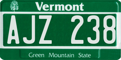 VT license plate AJZ238