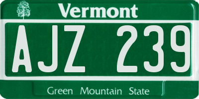 VT license plate AJZ239