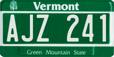 VT license plate AJZ241