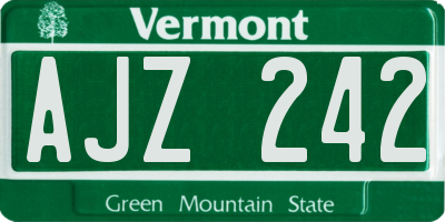 VT license plate AJZ242