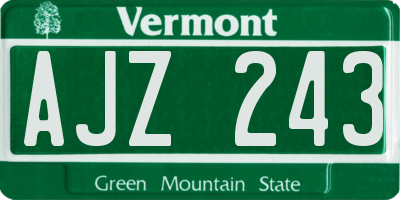 VT license plate AJZ243