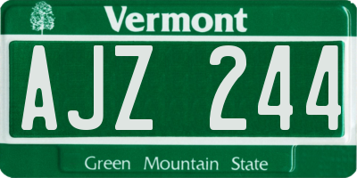 VT license plate AJZ244