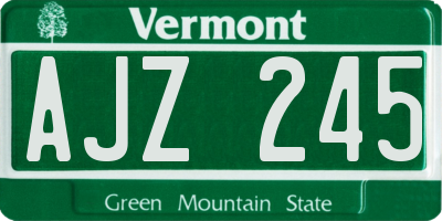 VT license plate AJZ245