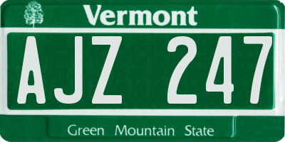 VT license plate AJZ247
