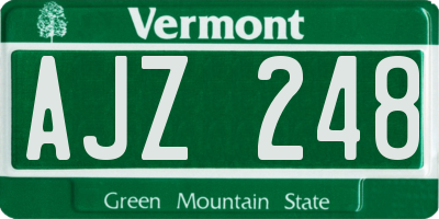 VT license plate AJZ248