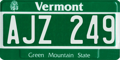 VT license plate AJZ249