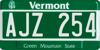 VT license plate AJZ254