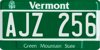 VT license plate AJZ256