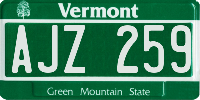 VT license plate AJZ259