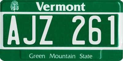 VT license plate AJZ261