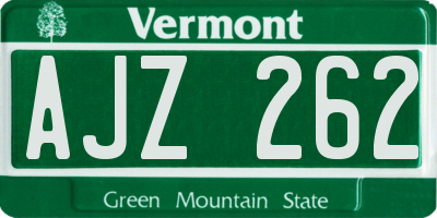 VT license plate AJZ262