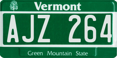 VT license plate AJZ264
