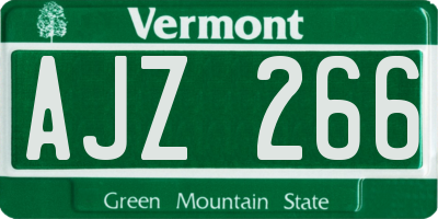 VT license plate AJZ266