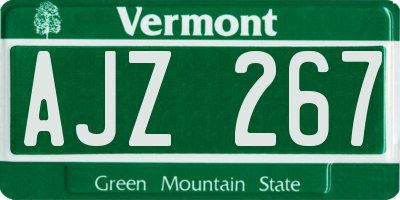 VT license plate AJZ267