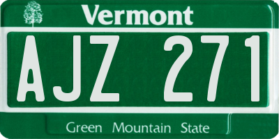 VT license plate AJZ271