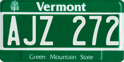 VT license plate AJZ272